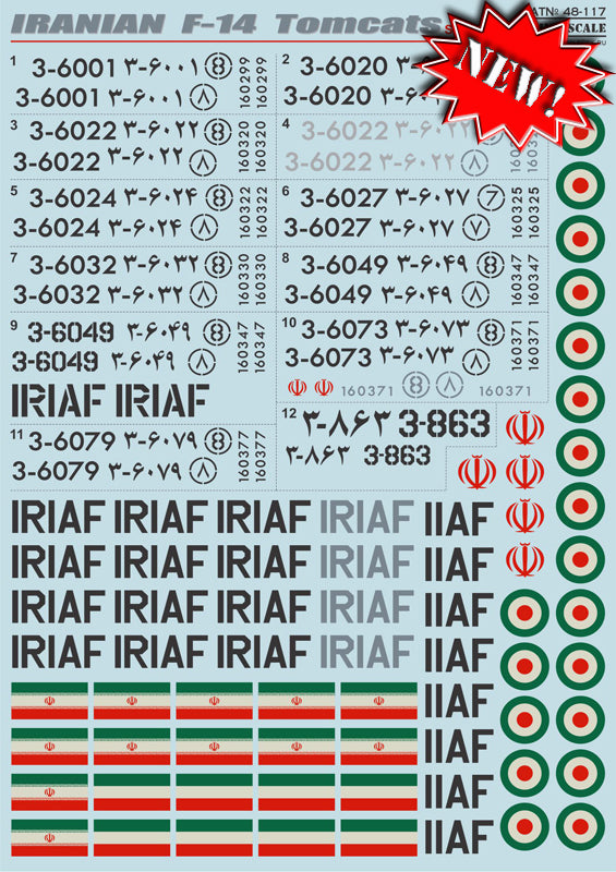 Print Scale 48117 1:48 Iranian Grumman F-14A Tomcats