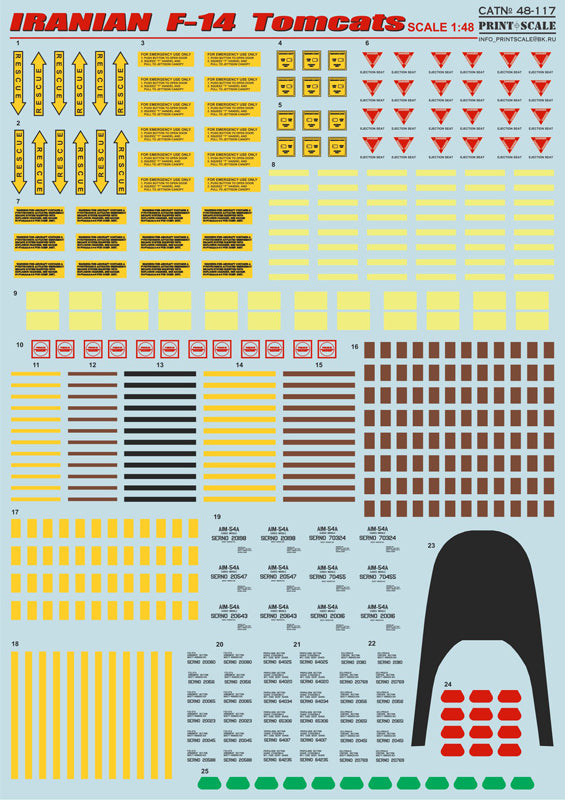 Print Scale 48117 1:48 Iranian Grumman F-14A Tomcats