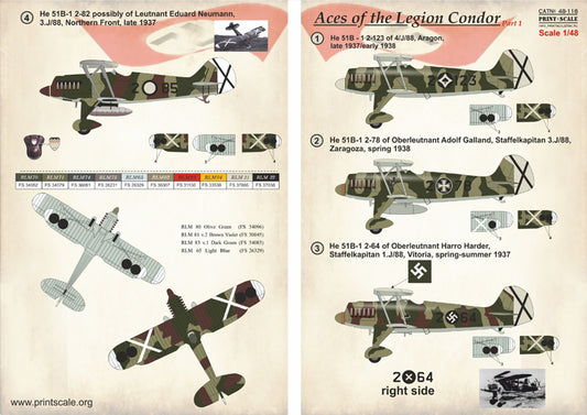 Print Scale 48118 1:48 Heinkel He-51B Aces of the Legion Condor Part 1