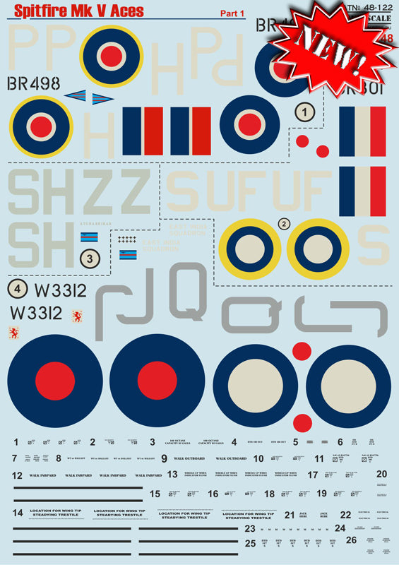 Print Scale 48122 1:48 Supermarine Spitfire Mk.VB/Mk.VC Aces Part 1