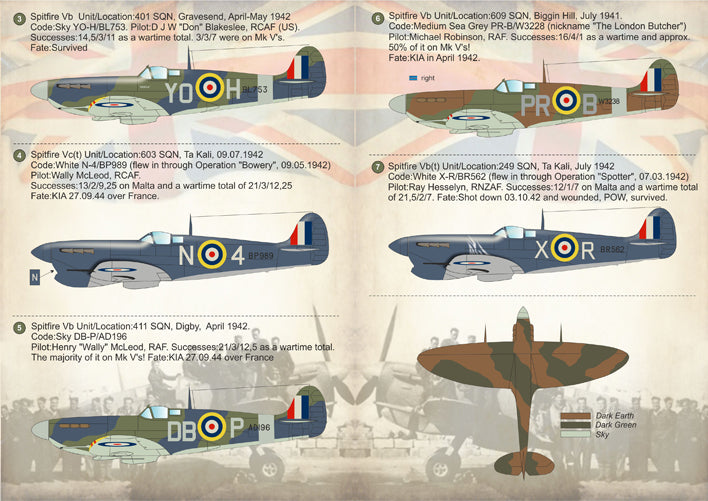 Print Scale 48123 1:48 Supermarine Spitfire Mk.VB/Mk.VC Aces Part 2