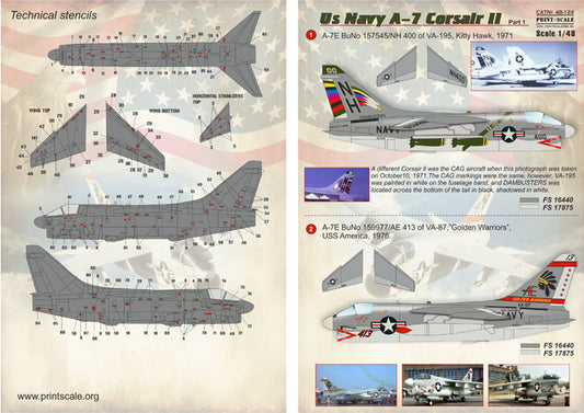 Print Scale 48124 1:48 Vought A-7E Corsair ll US Navy