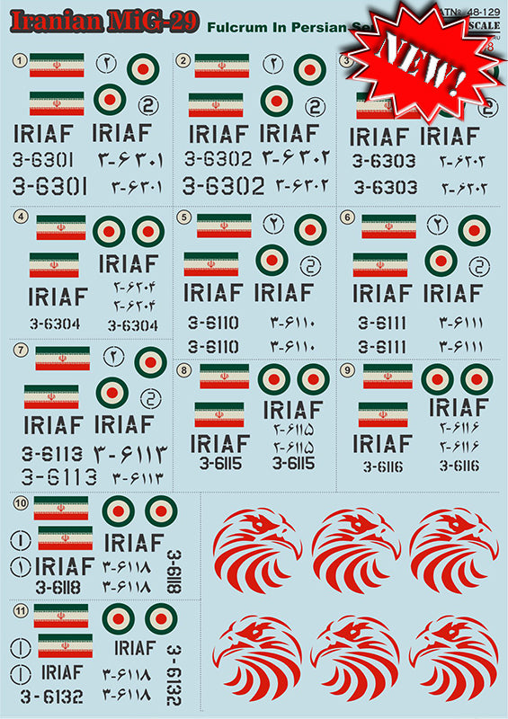 Print Scale 48129 1:48 Mikoyan MIG-29A/MiG-29UB Iranian