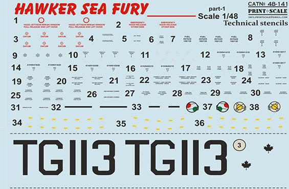 Print Scale 48141 1:48 Hawker Sea Fury Part 1