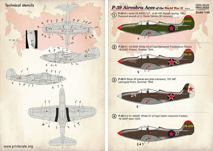 Print Scale 48143 1:48 Bell P-39 Aircobra Aces Part 2