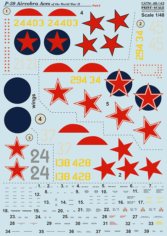 Print Scale 48143 1:48 Bell P-39 Aircobra Aces Part 2