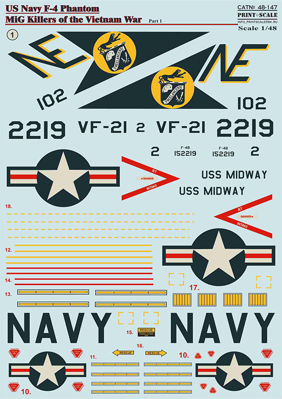 Print Scale 48147 1:48 McDonnell F-4B Phantom MIG Killers Vietnam War Part 1