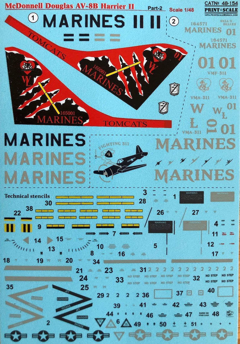 Print Scale 48154 1:48 McDonnell-Douglas AV-8B Harrier II Part 2