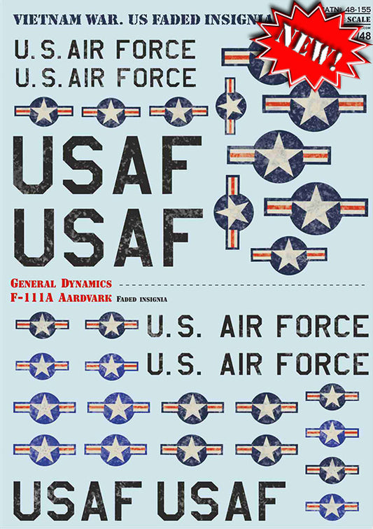 Print Scale 48155 1:48 Vietnam War. US Faded Insignia