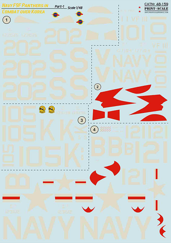 Print Scale 48159 1:48 Navy Grumman F9F-2/F9F-3 Panthers in Combat over Korea Part 1