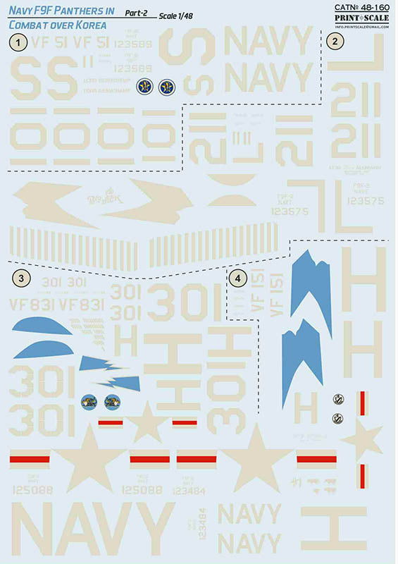 Print Scale 48160 1:48 Navy Grumman F9F-2/F9F-3 Panthers in Combat over Korea Part 2