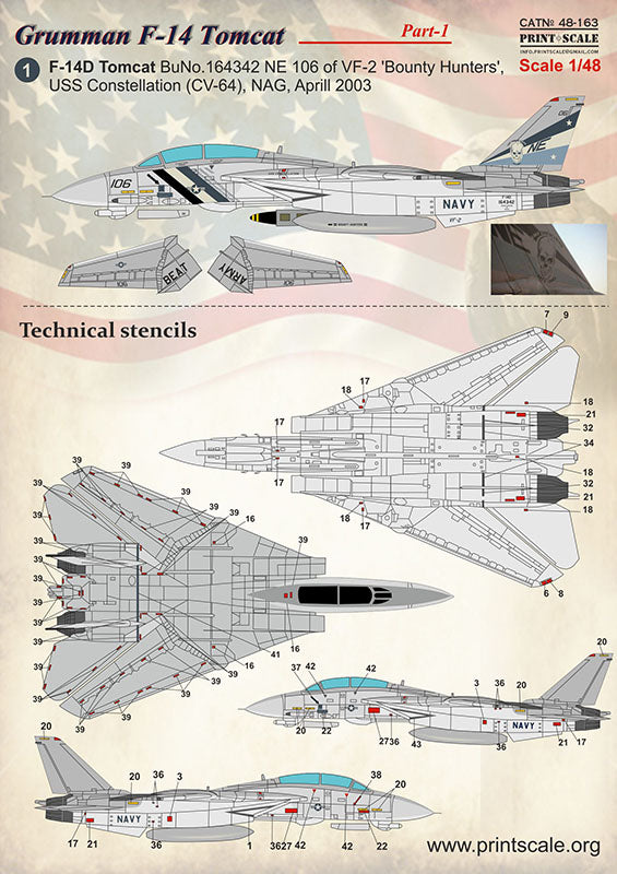 Print Scale 48163 1:48 Grumman F-14D Tomcat Part 1