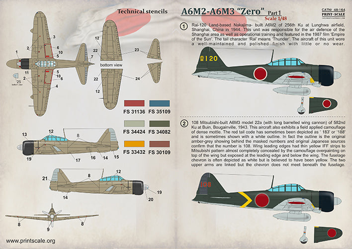 Print Scale 48164 1:48 Mitsubishi Zero A6M2 - A6M3 Zero Part 1