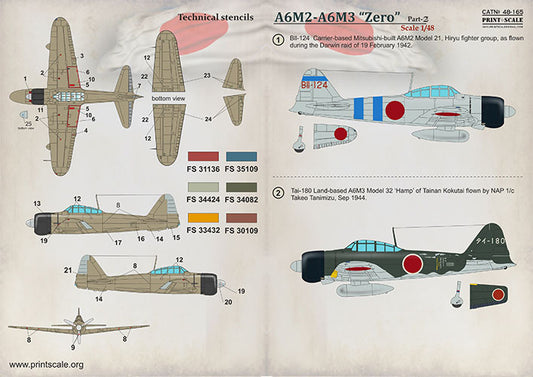 Print Scale 48165 1:48 Mitsubishi Zero A6M2 - A6M3 Zero Part 2