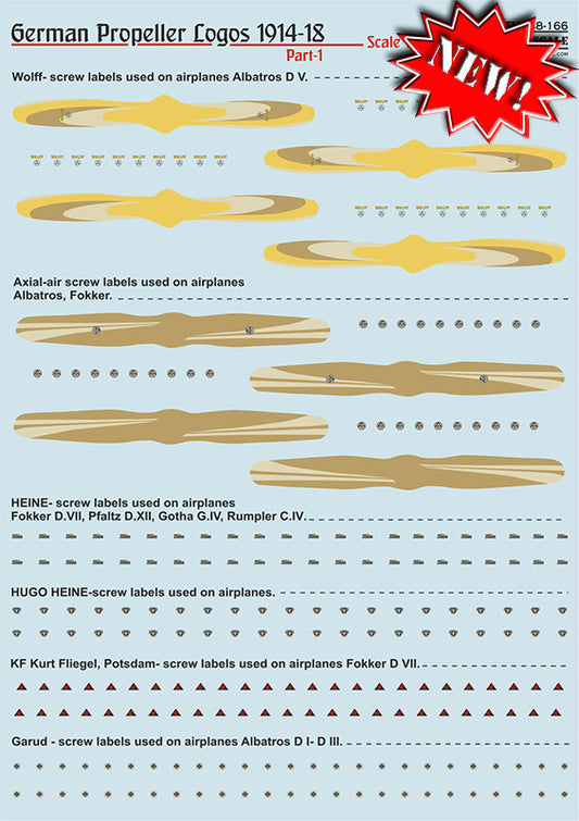 Print Scale 48166 1:48 German Propeller Logos 1914-1918 Part 1