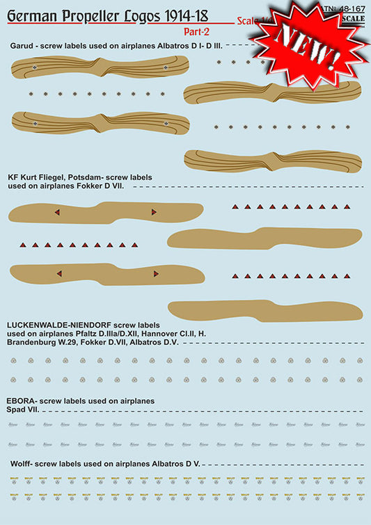 Print Scale 48167 1:48 German Propeller Logos 1914-1918 Part 2