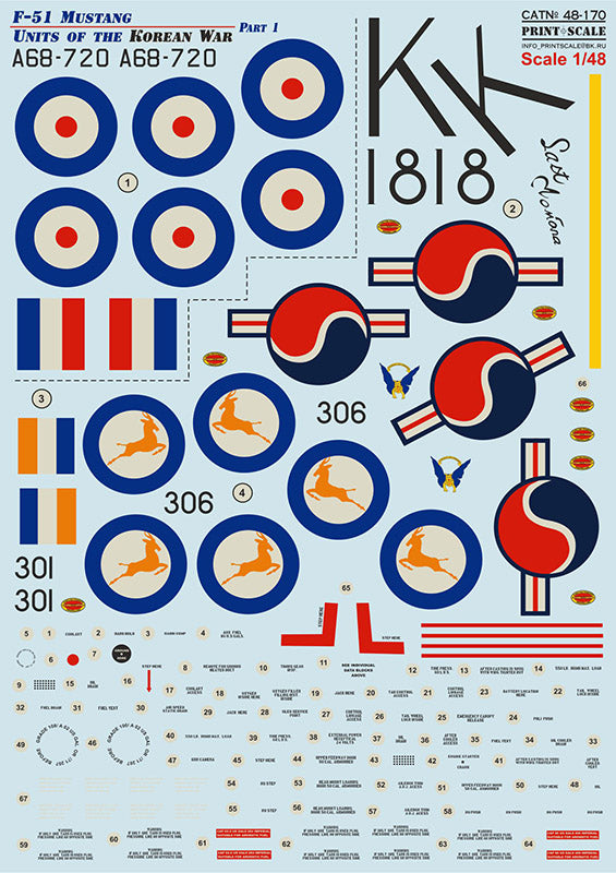 Print Scale 48170 1:48 North-American F-51 Mustang Units of the Korean War Part 1