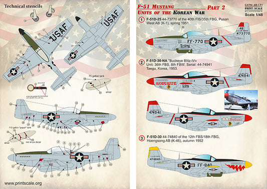 Print Scale 48171 1:48 North-American F-51 Mustang Units of the Korean War Part 2