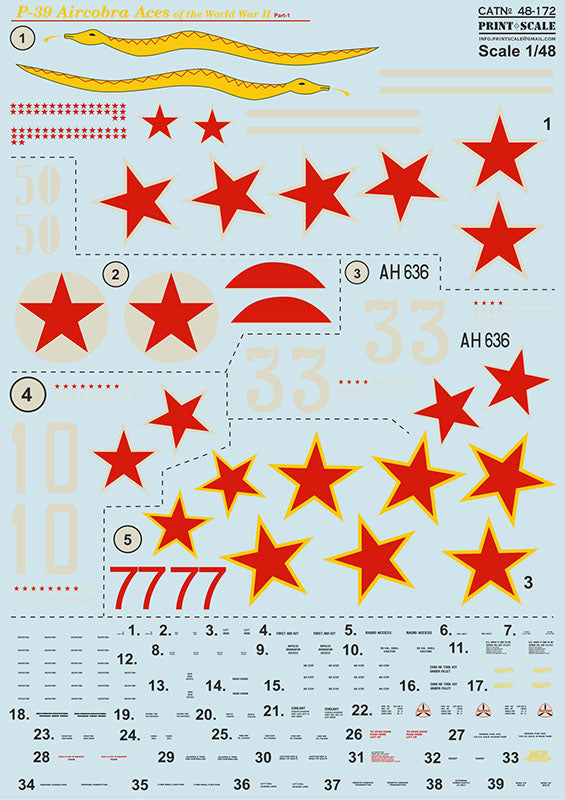 Print Scale 48172 1:48 Bell P-39 Aircobra Aces Part 1