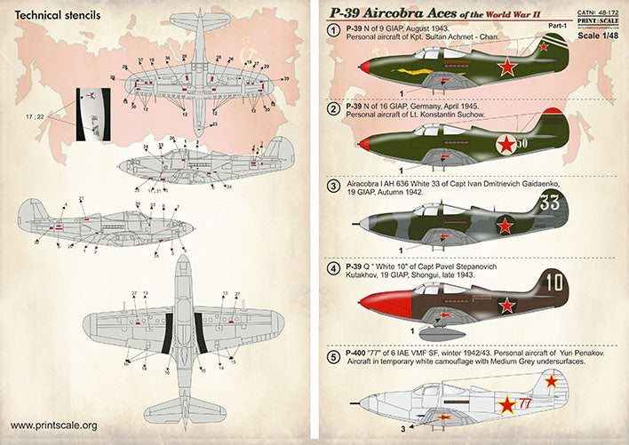 Print Scale 48172 1:48 Bell P-39 Aircobra Aces Part 1