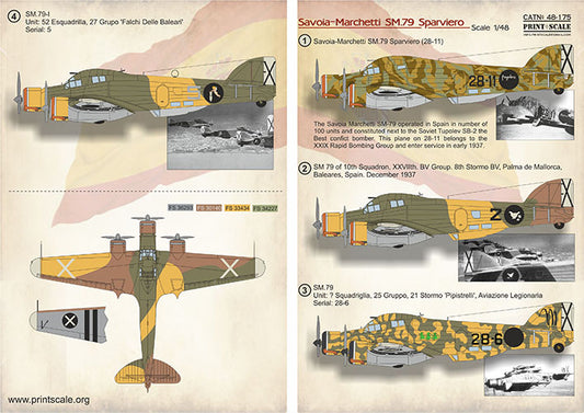 Print Scale 48175 1:48 Savoia-Marchetti SM-79 Sparviero in the Spanish Civil War