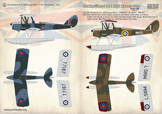 Print Scale 48183 1:48 de Havilland DH-82b Tiger Moth Queen Bee Part 3