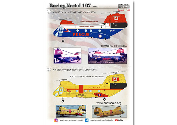 Print Scale 48194 1:48 Boeing-Vertol 107 Part 1