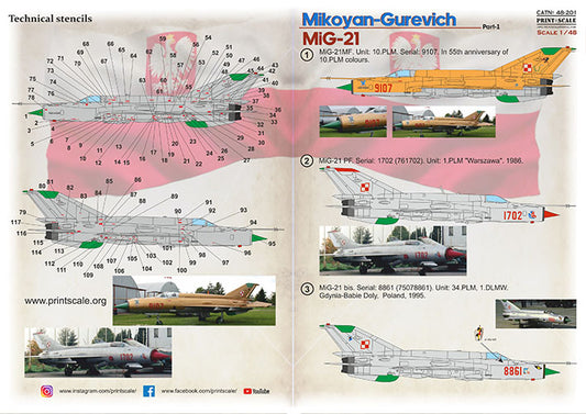 Print Scale 48201 1:48 Mikoyan MiG-21 Polish Air Force Part 1