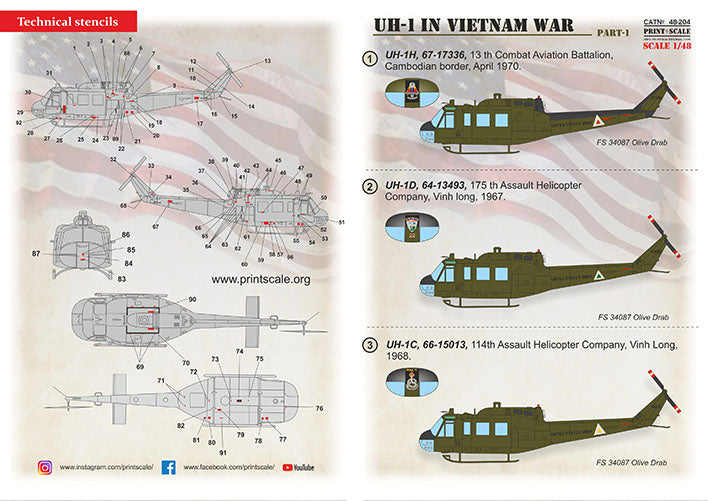 Print Scale 48204 1:48 Bell UH-1 in Vietnam War Part 1