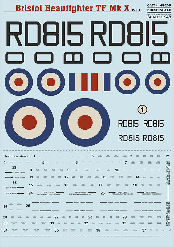 Print Scale 48205 1:48 Bristol Beaufighter TF.Mk.X Part 1