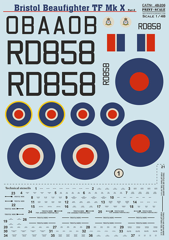 Print Scale 48206 1:48 Bristol Beaufighter TF.Mk.X Part 2