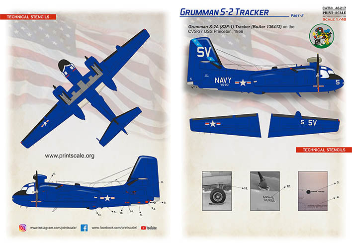 Print Scale 48217 1:48 Grumman S-2A Tracker Part 2