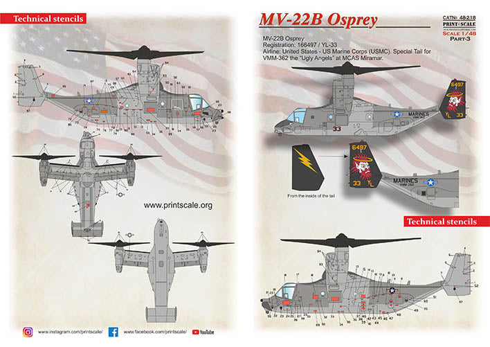 Print Scale 48218 1:48 Bell/Boeing MV-22B Osprey