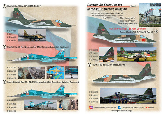 Print Scale 48219 1:48 Russian Air Forces Losses in the 2022 Ukraine Invasion Part 1