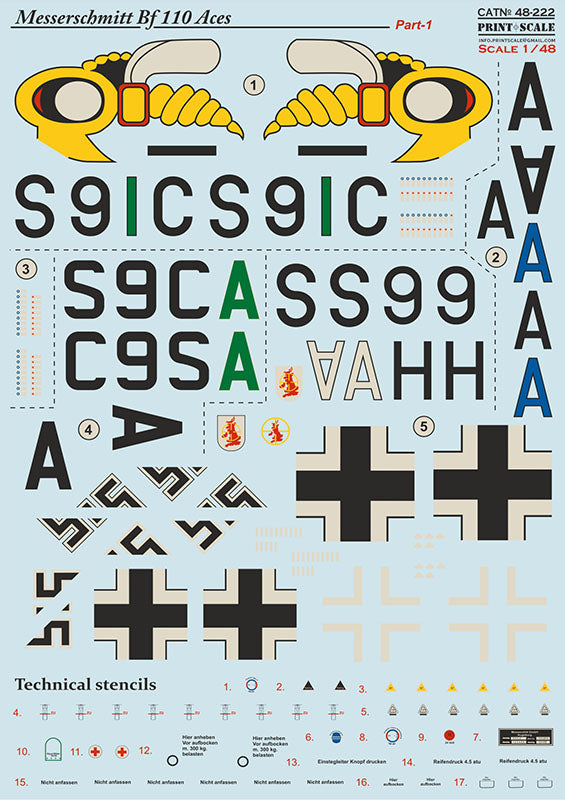 Print Scale 48222 1:48 Messerschmitt Bf-110 Zerstorer Part 1