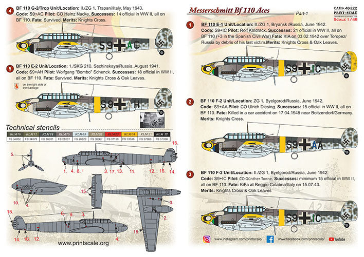 Print Scale 48222 1:48 Messerschmitt Bf-110 Zerstorer Part 1