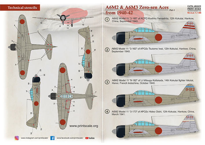 Print Scale 48223 1:48 Mitsubishi A6M Zero-Sen Aces Part 1