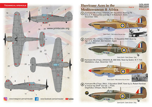 Print Scale 48226 1:48 Hawker Hurricane Aces of the MTO and Africa Part 2