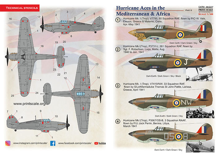 Print Scale 48227 1:48 Hawker Hurricane Aces of the MTO and Africa Part 3