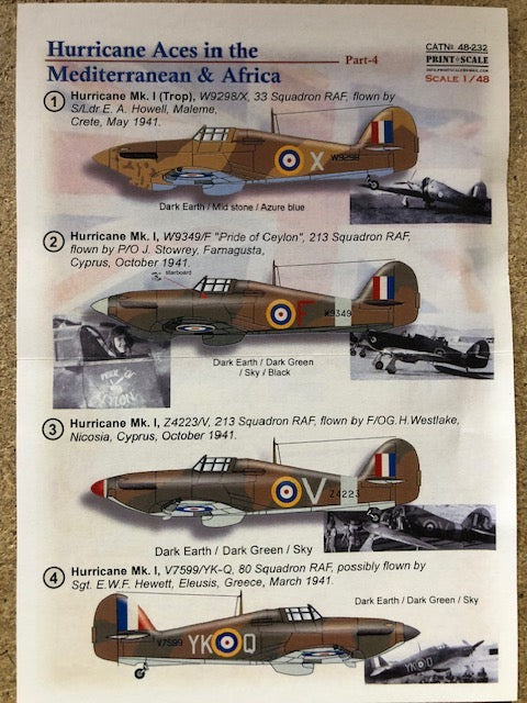 Print Scale 48232 1:48 Hawker Hurricane Africa Aces Part 4