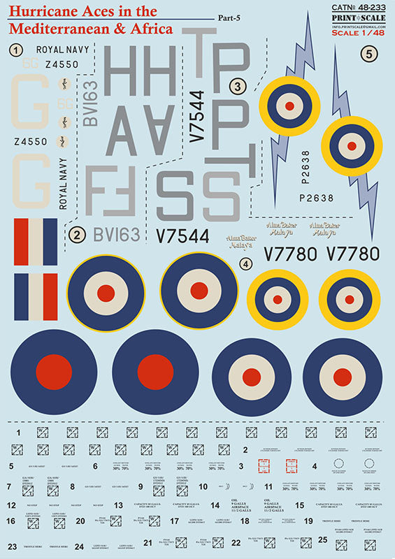 Print Scale 48233 1:48 Hawker Hurricane Aces in the Mediterranean & Africa Part-5