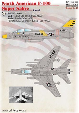 Print Scale 48238 1:48 North-American F-100 Super Sabre. Part 2
