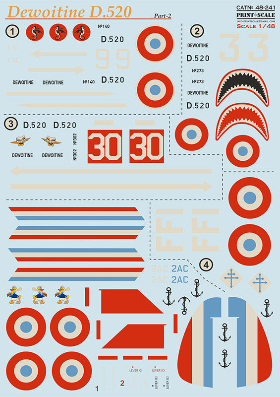 Print Scale 48241 1:48 Dewoitine D.520