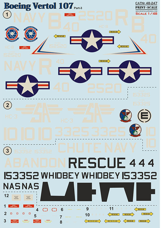 Print Scale 48247 1:48 Boeing-Vertol 107 Part 3