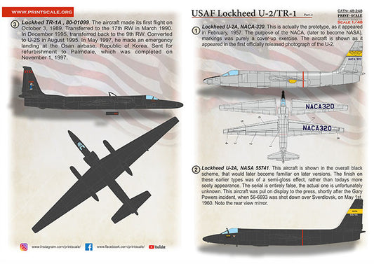 Print Scale 48-248 1:48 USAF Lockheed U2/TR-1 Part 2