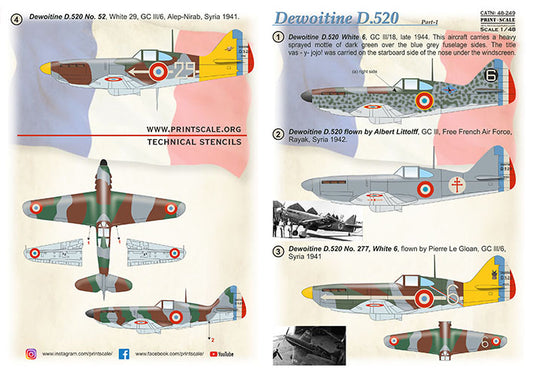 Print Scale 48-249 1:48 Dewoitine D.520 Part 1