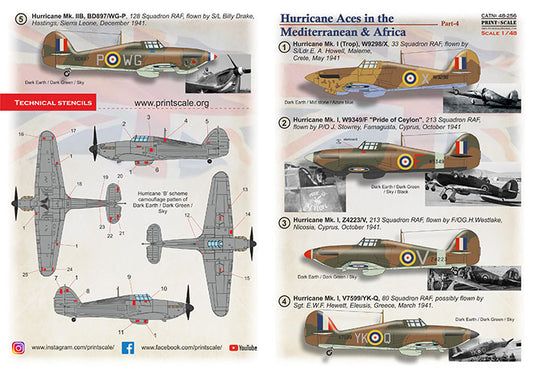 Print Scale 48-256 1:48 Hawker Hurricane Aces in the Mediterranean & Africa Part 4