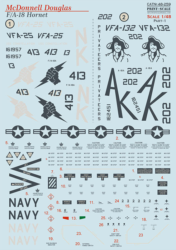 Print Scale 48-259 1:48 Hornet FA-18A Part 1