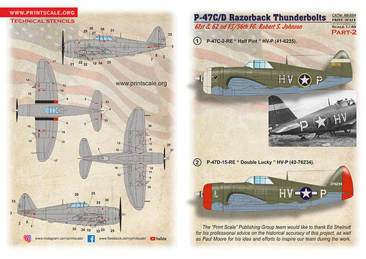 Print Scale 48-264 1:48 P-47C/P-47D Razorback Robert S. Johnson Part 2