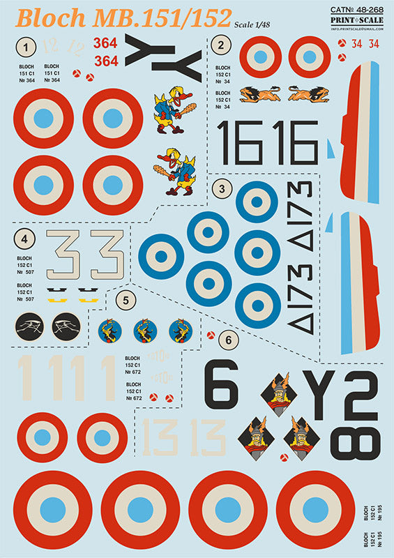 Print Scale 48-268 1:48 Bloch MB.151/152 1. MB.151 C